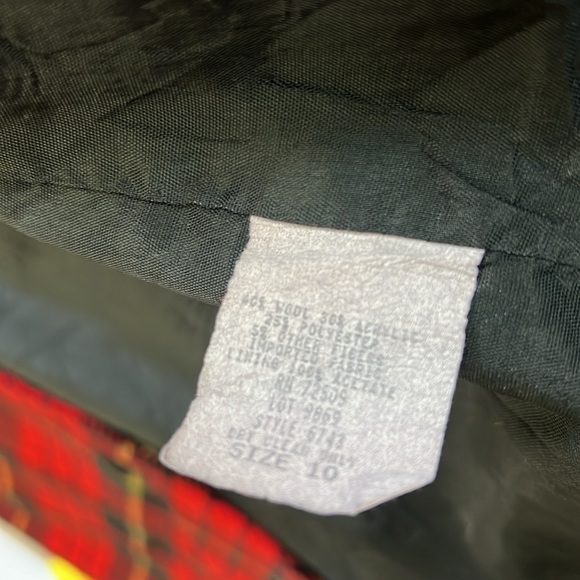 Sellecca Women’s Oversize Red Plaid One Button Pocket Wool Blend Blazer Size 10 - Picture 6 of 9